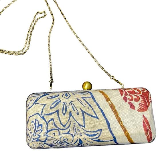 Crossbody Bag, Hard Cover Clasp Tropical Print, Party, Beach, Vacation, Resort - Picture 1 of 5